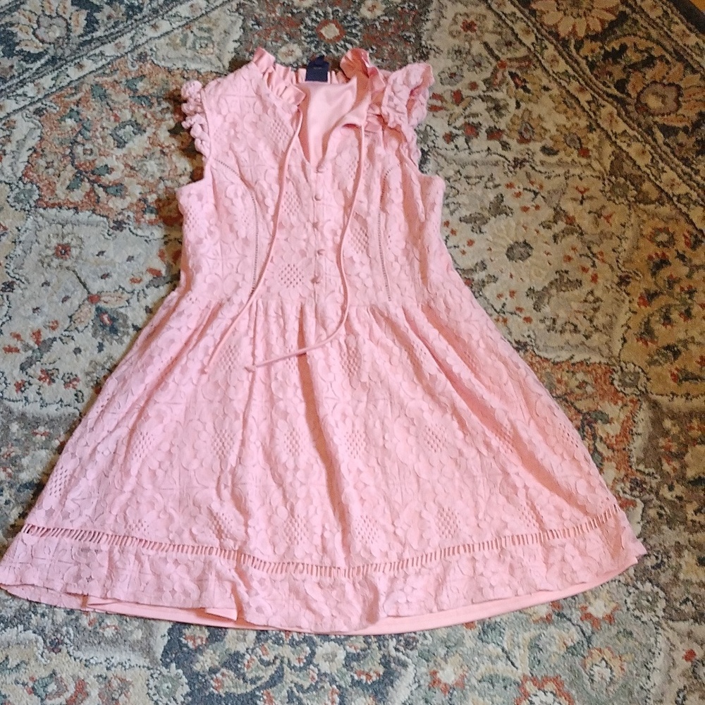 Beauty and the beast girls large pink lacy dress